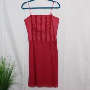 Laundry by Shelli Segal Size 8 Red Ruffle Cami Dress